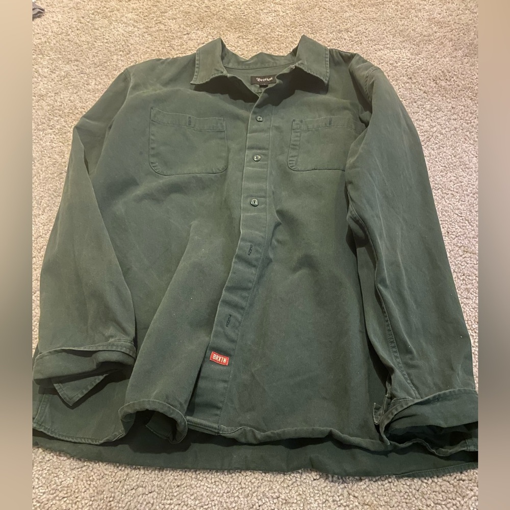 Green Brixton button up, high quality material size XL
